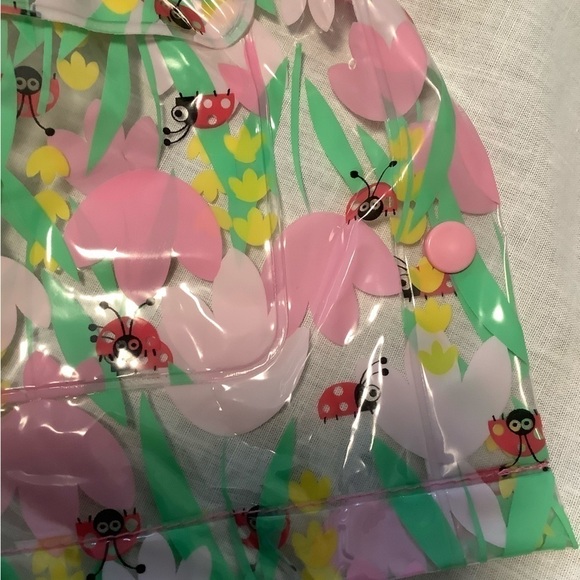 Flowers and lady bug hooded rain coat. Size 24 months. - Picture 5 of 5